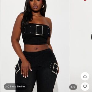 Black Denim Pant Set